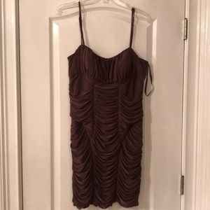 Brown ruffled dress